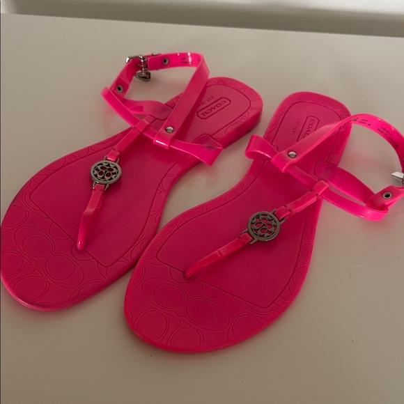 Coach Shoes - Coach pansy pink sandals size 9 Needs cleaning